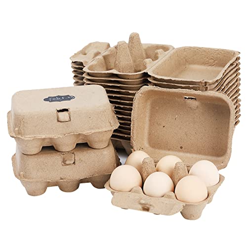 Paper Egg Cartons for Chicken Eggs (2x3 Style - 36Pack)