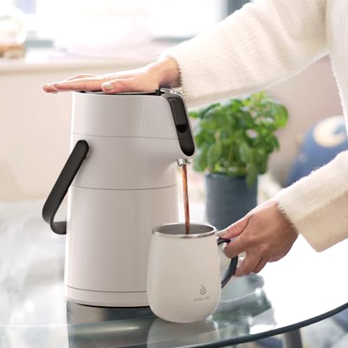 Thermal Coffee Carafe 68oz (Elegant White / 74.4 Ounces)