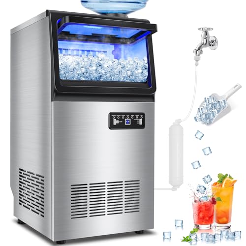Commercial Ice Maker Machine Dual Water Inlet Options (140Lbs/24H-4F0-1)