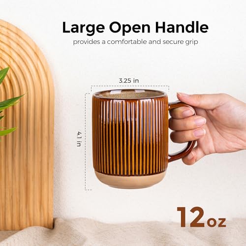 Coffee Mugs Set of 4 (Caramel / Set of 4 (12 Ounces))