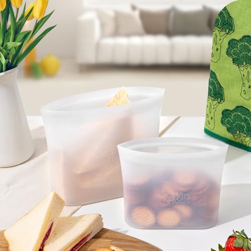 Reusable 100% Silicone Food Storage Bags (3 Size Set)