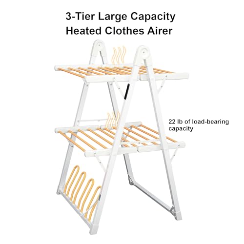 Heated Clothes Drying Rack Foldable Timer Shoes Socks