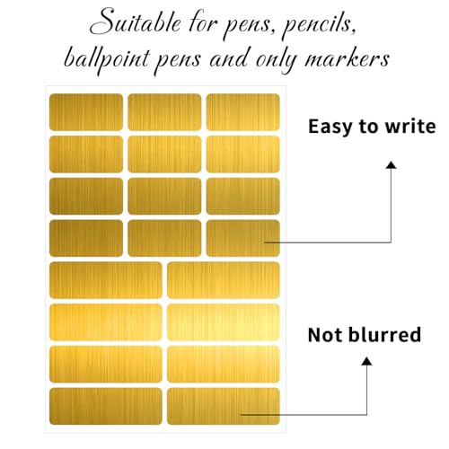 Gold Label Stickers Removable Writable Gift Labels (Gold- a / 1 x 2 inches, 1 x 3 inches Set)
