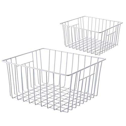 Freezer Baskets Storage Basket Organizers (White-4pack / 11''L X 10''W X 5.5''H)