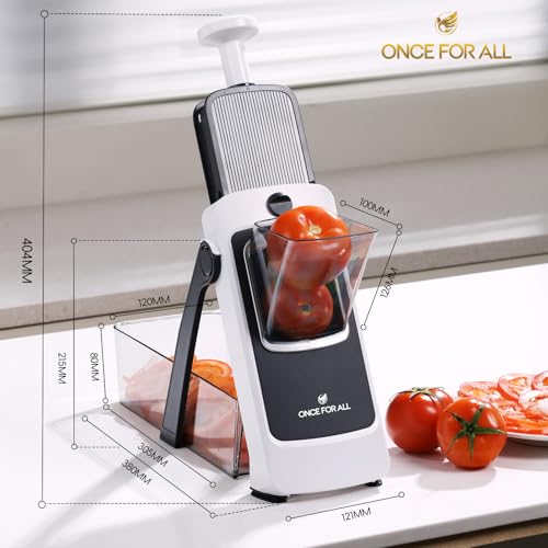 Safe Mandoline Slicer For Kitchen (Gray+White)