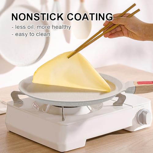 Non Stick Crepe Pan with Detachable Handle (White / 8 inch)