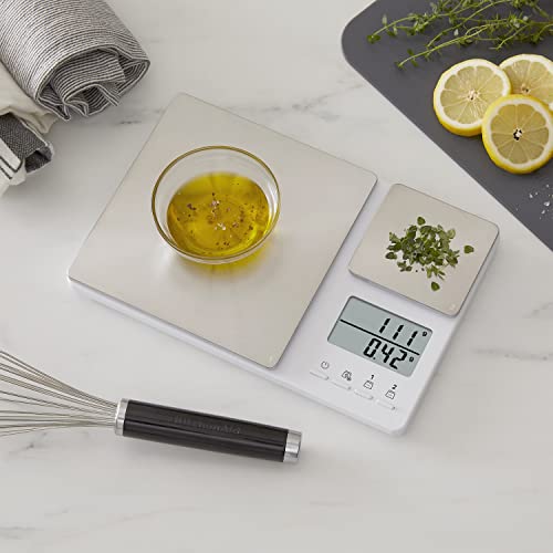 KQ909 Dual Platform Digital Kitchen and Food Scale (White / Dual Platform)
