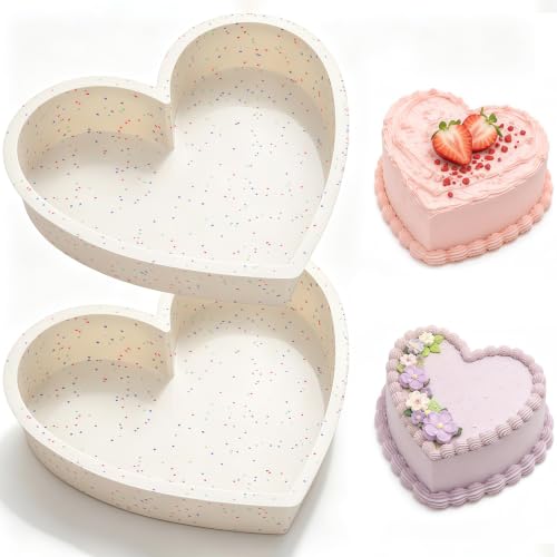 10 Inch Heart Shaped Cake Pans Silicone for Baking (Heart / 10 inch)