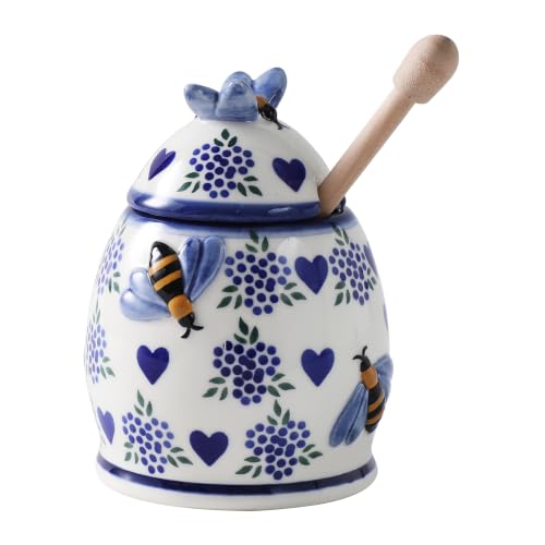 10oz Deep Love Handpainted Ceramic Honey Pot (Deep Love)