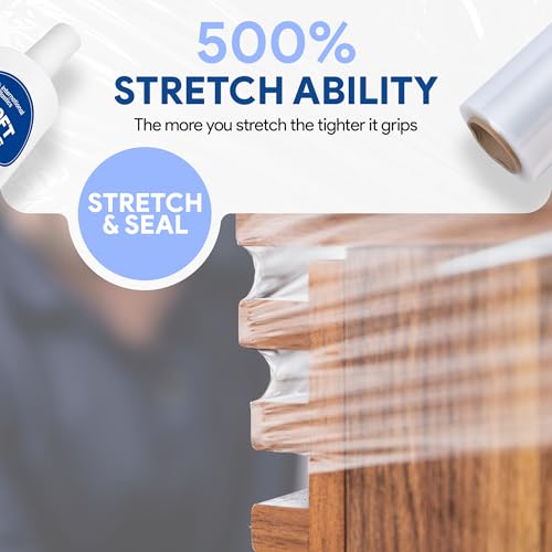 5" Plastic Stretch Wrap with Handles (12 Count)