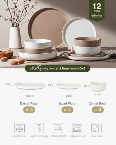 Milkyway 12 Piece Stoneware Dinnerware Set