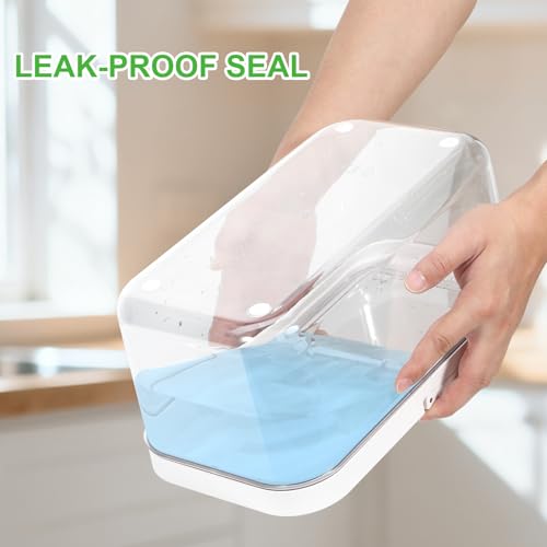 12 Lbs Rice Flour Sugar Storage Containers Dry Food Holder with Flip (6.5Qt-Rectangle)