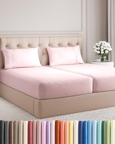 Split King Size 5 Piece Sheet Set (30 - Lavender Pink / Split King Size)