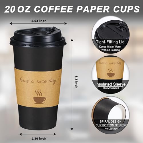 20 oz Coffee Cups 50 Pack (20oz-50p)