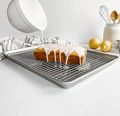 Bakeware Half Sheet Baking Pan and Bakeable Nonstick and Cooling Rack Set