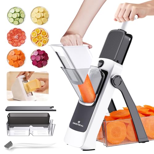 Safe Mandoline Slicer For Kitchen (Gray+White)