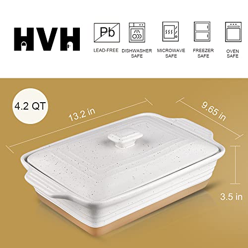 Ceramic Casserole Dish with Lid (White)