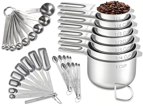 35PCS Stainless Steel Measuring Cups and Spoons Set (Set of 35)