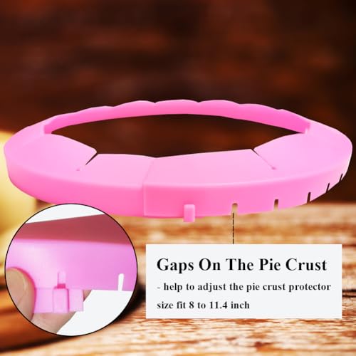 Adjustable Pie Crust Shields Baking Protectors (Pink-1pcs)