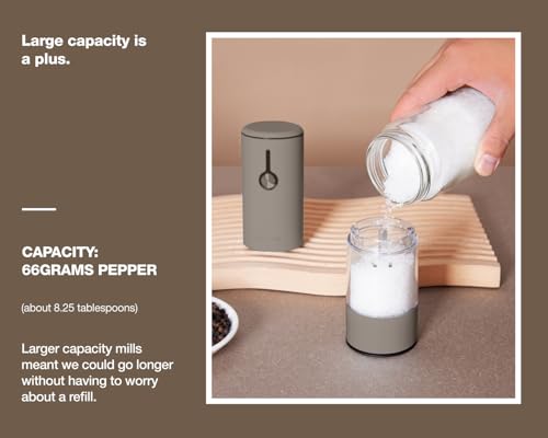 Stainless Steel Rechargeable Electric Salt and Pepper Grinder Set