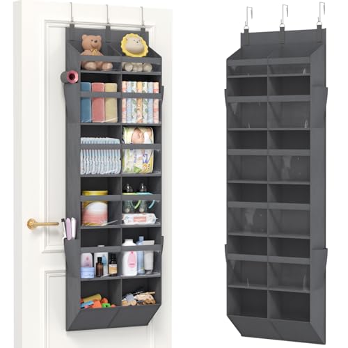 1 Pack Over the Door Organizer 12 Section Hanging Storage Dark Gray (Dark Gray / 12 section)