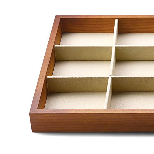 Solid Wood Jewelry Tray (Creamy-white 12 grid tray)