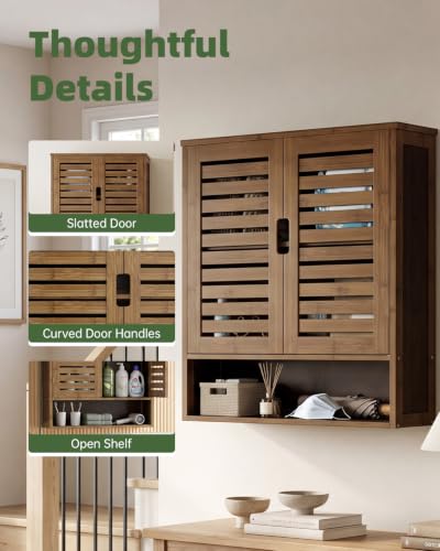 Bathroom Cabinet Wall Mounted (Walnut)