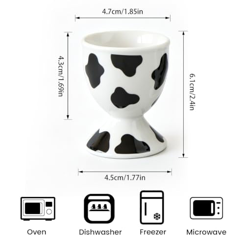 Ceramic Egg Cups (Cow Print)