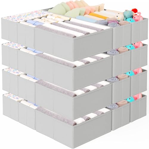 26 Pack Drawer Organizer for Clothes (26 PACK Gray)