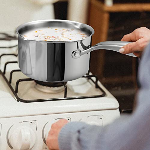 Stainless Steel Saucepan with Glass Lid (1.5 Quarts)
