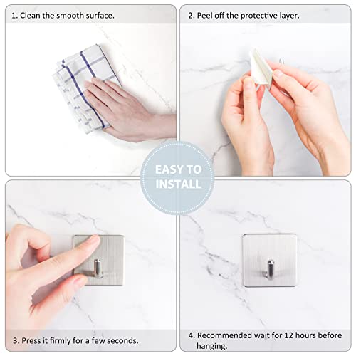 Adhesive Hooks for Shower Wall (Silver)