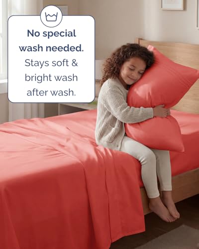 Twin Size 3 Piece Sheet Set (28 - Coral / Twin)