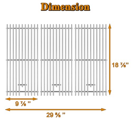 740 0780 Grill Grates Replacement Parts for Kitchenaid 720 (18.8'' x 29.6'' 3 Pcs Grill Grates)