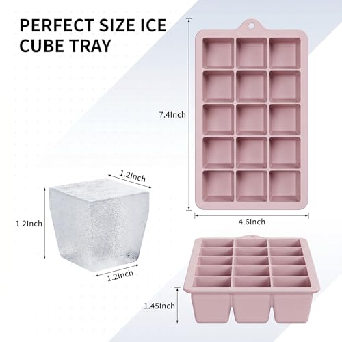 Silicone Ice Cube Tray 2 Pack (Ice Cube Tray 2 Pack / Pink+Pink)