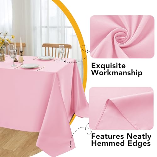 10 Pack Pink Tablecloths for Rectangle Tables (Pink / 60x84 In, 10 Pack)