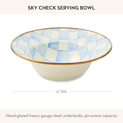 Enamel Serving Bowl (Large / Sky Check)