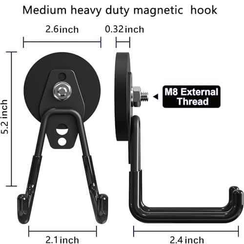 Heavy Duty Storage Magnetic Utility Hooks (4 Count)
