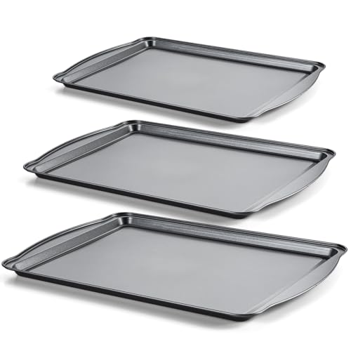 Baking Sheet Set of 3 (3 PCS Baking Pan Set)