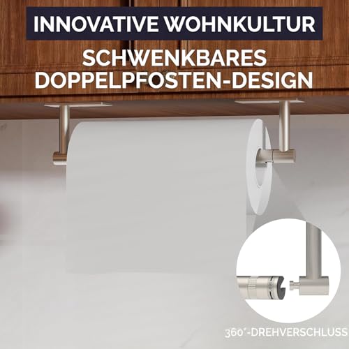 Paper Towel Holder Under Cabinet Self Adhesive Brushed Nickel
