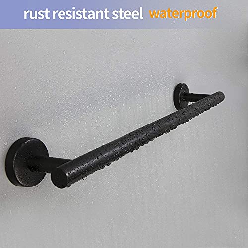 2 Pieces Matte Black Bathroom Towel Bar (Black / 24inch)