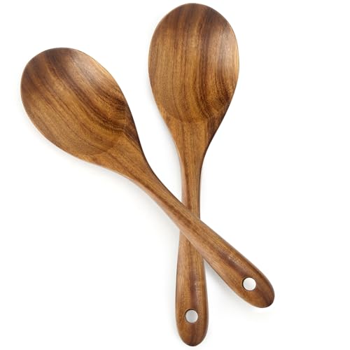 13 Inch Teak Wood Salad Serving Spoon Pack of 2 (13-Inch(XL) 2 Wood Spoons)