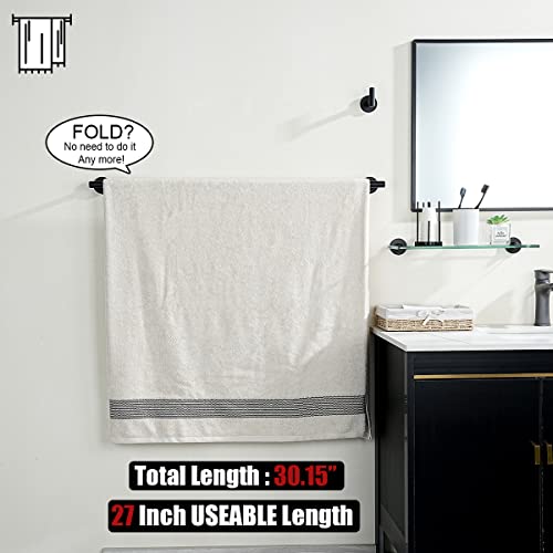 Black Bath Towel Bar (Black / 30.15 Inch)