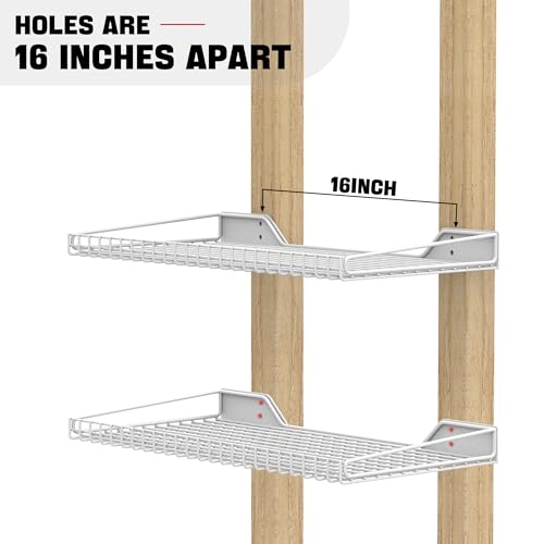 Wall Mounted Storage Shelf for Garage (White)