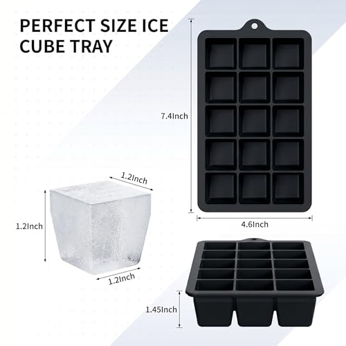 Silicone Ice Cube Tray 2 Pack (Ice Cube Tray 2 Pack / Black+Black)
