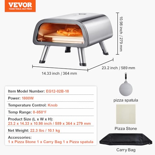 12" Electric Pizza Oven Countertop