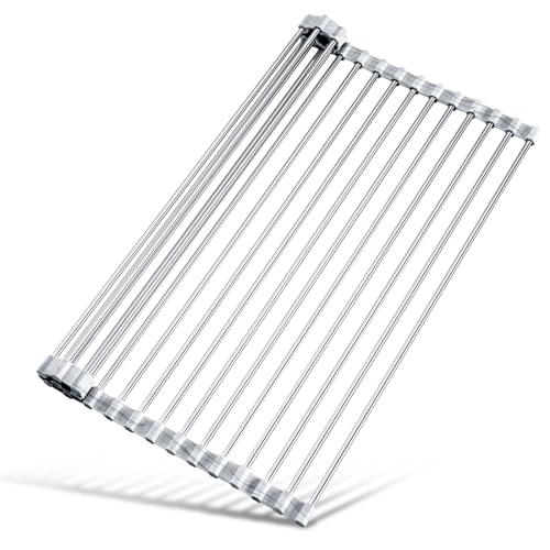 Roll Up Dish Drying Rack Over Sink (Marble / 17.7 x 12.5 in)
