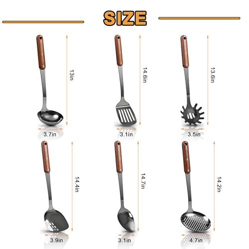Stainless Steel Mirror Polished Kitchen Utensils Set (Black / Cooking utensils-D)