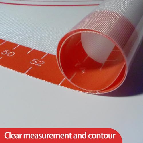 Pastry Dough Mat Silicone Baking Mats for Rolling Out Dough (Red / 24"L x 32"W)