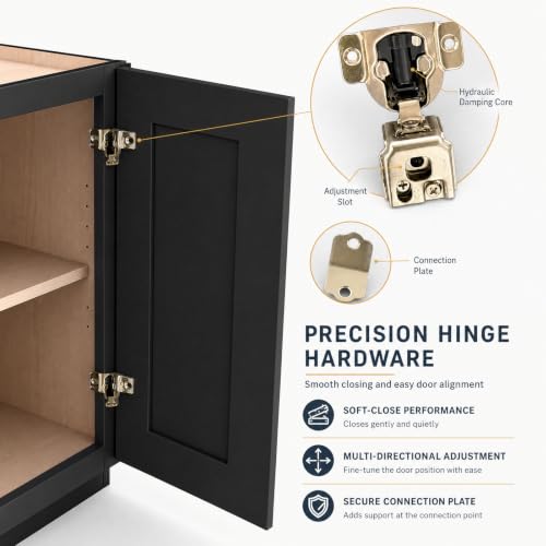 Wall Mounted Cabinet (Charcoal Black / 39" W x 12" D x 42" H)