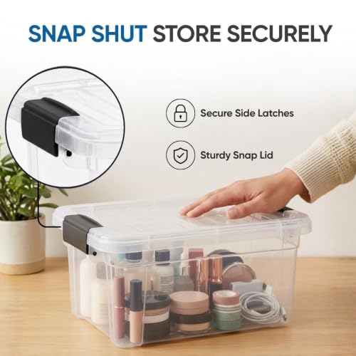 3.4 Quart Clear Plastic Storage Boxes with Lids (3.4 Quart)